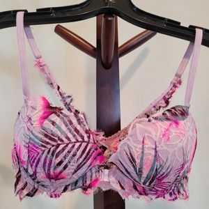 PINK Victoria's Secret feathery strap floral bra, size 32C